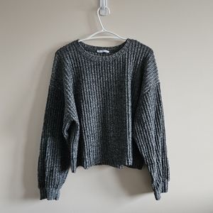 Zara Ribbed Drop Shoulder Cropped Sweater